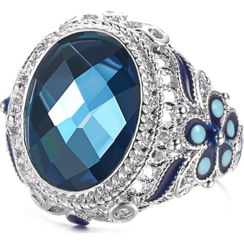 Luxurious and Exquisite Gem Silver Color Womens Ring 2021 Wedding Ring Commitment Engagement Ring Charming Women Jewelry