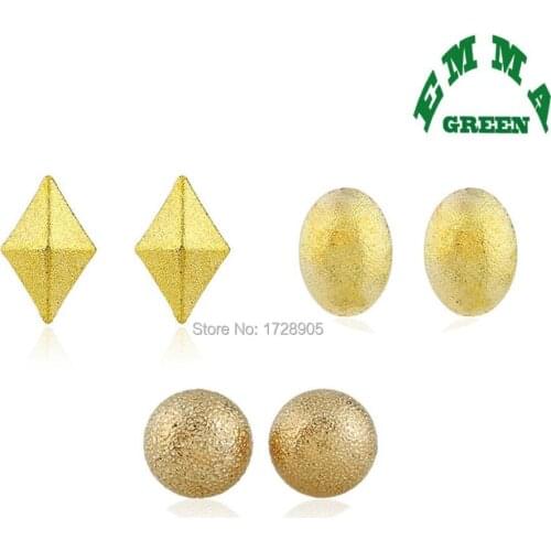 Geometric Rhombus Oval Round Simple Stud Earrings 3 pairs Classical Jewelry for Girl Women Wholesale