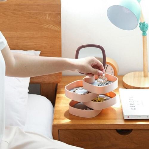 1PC Jewelry Box Large Capacity Four Layer Stackable ABS Durable Rotatable Storage Jewelry Organizer for Home cajas organizadoras