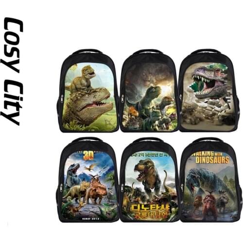 School Black Jurassic World Dinosaur Backpack For Teenager 1-6 Grade Boy Child Kid Bookbag Shoulder Waterproof Back Bag Bagpack