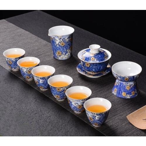 Jingdezhen Blue And White Porcelain Tea Sets Ceramic Teapot Home Simple Cover Bowl Teacups Kung Fu Black Tea Pu-erh Teaware Gift