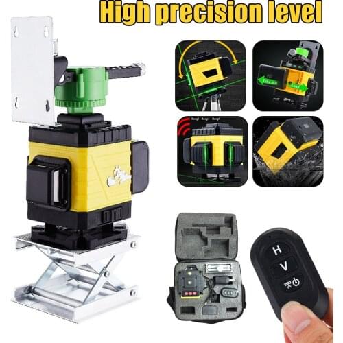 Self-leveling System 16 Lines 4d 360 Degree Green Level Auto Self Leveling Rotary Cross Measure Tools For Construction Level Kit
