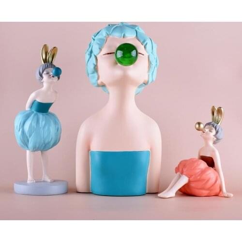 Nordic bubble girl decoration living bedroom childrens room porch model home decor gift ornaments figurine