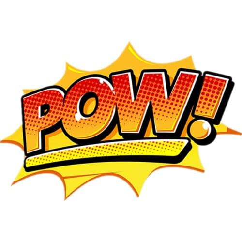 S41181# Various Sizes Funny Self-adhesive Decal Comic Pow Car Sticker Waterproof Auto Decors on Bumper Rear Window