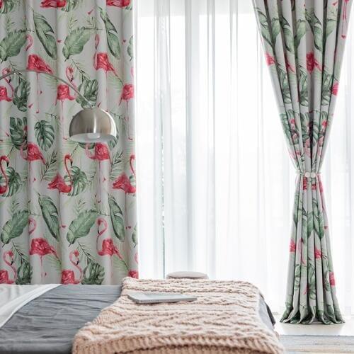 Modern Curtains for Living Dining Room Bedroom Ins Wind Double-sided Printed Fabric Curtains Product Customization