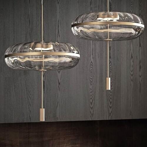Modern Pumpkin Glass Pendant Lights Art Deco Bar Restaurant Light Fixture Nordic Living Room Decor Kitchen Island Hanging Lamp