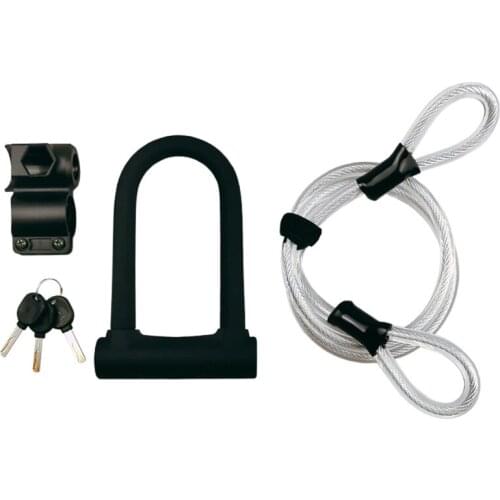 Bicycle U Lock Steel Safety Anti-theft Road Bike Cable U-Lock Set Electrical Motorbike Bisiklet Kilidi Security Cycling Locks