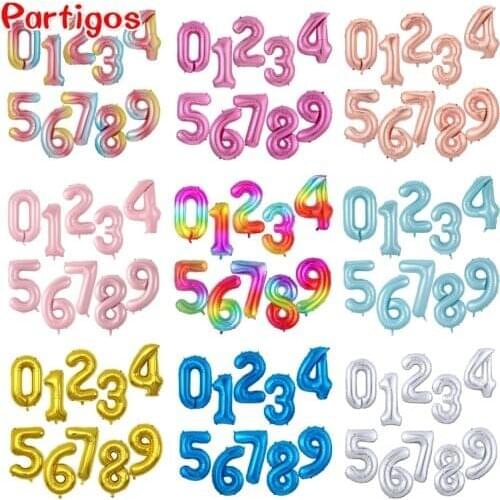 1Pc 40Inch Rose Gold pink Helium Foil Number Balloons 0 1 2 3 4 5 6 7 8 9 Birthday Party Baby Shower Wedding Decoration Supplies