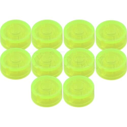 Yibuy 2.44x1.2cm Fluorescent Green Plastic Electric Guitar Effect Pedal Knobs Cap Pack of 10