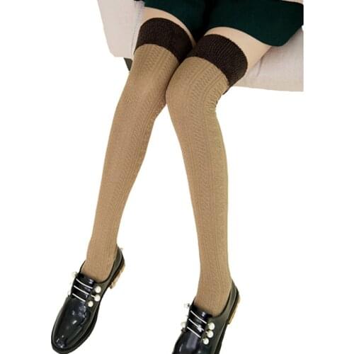 Winter Women Thick Cotton Socks Keep Warm Knee High Knit Thermal Socks