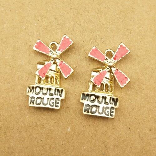 10pcs 12x20mm enamel windmill charm for jewelry making earring pendant necklace and bracelet charm