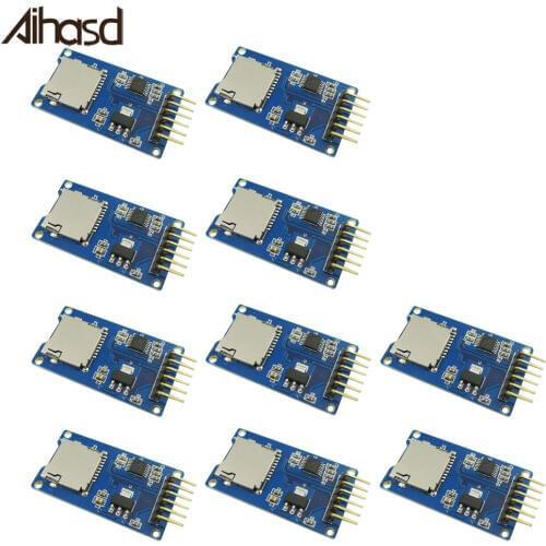 10PCS/LOT Micro SD Card SPI Adapter Interface Mini TF Card Read Write Module With Level Converter Chip For Arduino