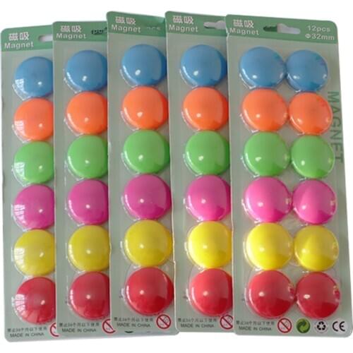 12pcs/lot Colorful Plastic Fridge Magnet Calendar Whiteboard Blackboard Sticker Classroom Office Gadget Home Decor Decoration