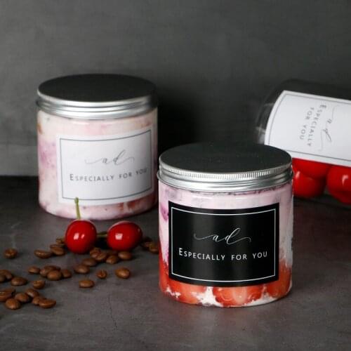 16pcs Net red cake box cookies biscuits candy pastry packaging plastic jar transparent round ice cream cup dessert cup with lid