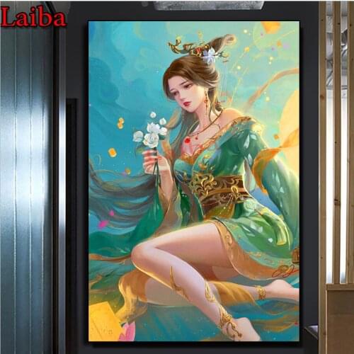 5D DIY Diamond painting Cross stitch beauty lady Full Square Diamond embroidery classical fairy Round Diamond mosaic sexy girl