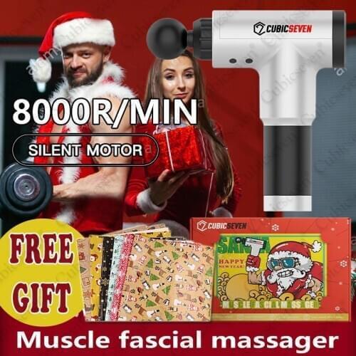 8000r/min Therapy Merry Christmas gift handheld cordless deep muscle tissue vibration massage fascia gun pain relief body relax