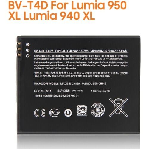 Yelping BV-T4D Phone Battery For Nokia Lumia 950 XL CityMan Lumia 940 XL RM-1118 3340mah