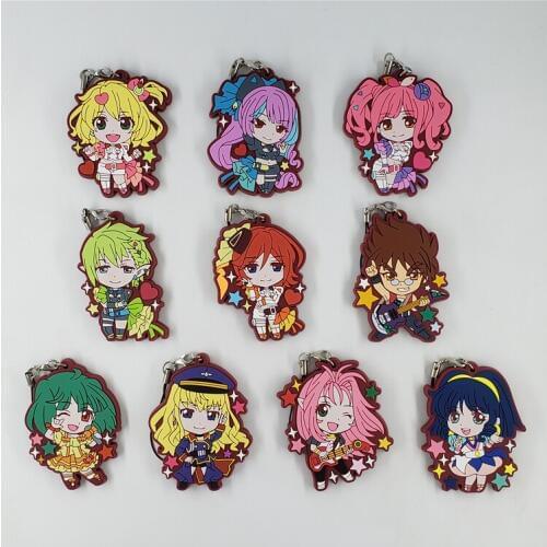 Macross Crossover Anime Keychain The Super Dimension Fortress Macross Rubber Strap Keychain
