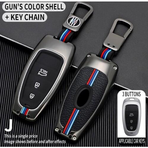 Zinc Alloy Car Key Case Cover for Hyundai Solaris Sonata Hybrid NEXO NX4 New Grand Santa Fe Tucson 2020 2021 Accessories