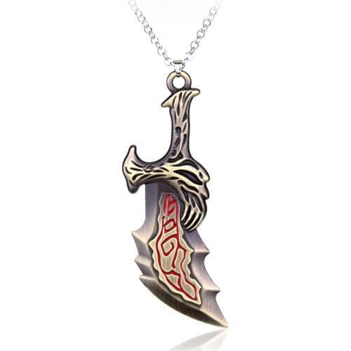Dongsheng Hot Game Jewelry God Of War Weapon Big Sword Pendant Necklace Mens Link Chain Necklace Vintage Ornaments Collier