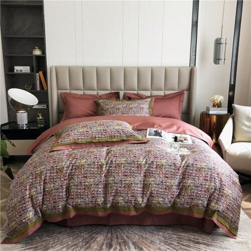 Slap-up Rural Style Long Staple Cotton Bedding Set Healthy High Quality Beautiful Duvet Cover Sheet Pillowcase Queen King 4 PCS