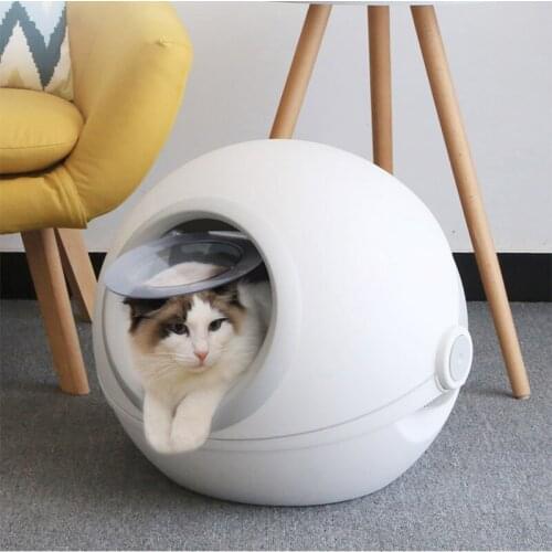 Space Capsule Litter Box Extra Large Cat Toilet Deodorant And Anti-Splashing Cat Poop Tray Cat Pet Supplies
