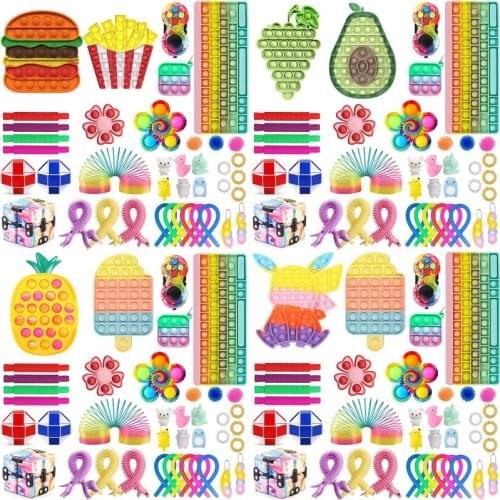 Hot Anti stress Set Fidget Toys Sensory Pushs Bubble Fidget Toys Pack Autism Squishy Bubble Relief Antistress Toy For Kids Adult