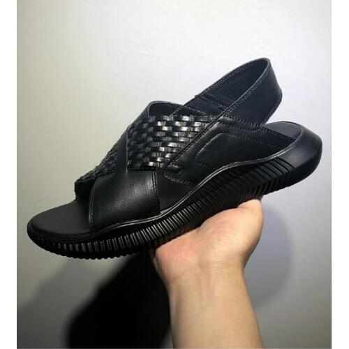 Man Sandals Real leather Rome Style Summer Beach Hot Leisure Gladiators Cut out Fashion Mens Sandalias