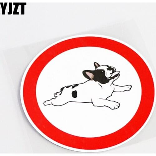 YJZT 11CM*11CM Personality Warning Mark Runing Dog PVC Decal Car Sticker 13-0847
