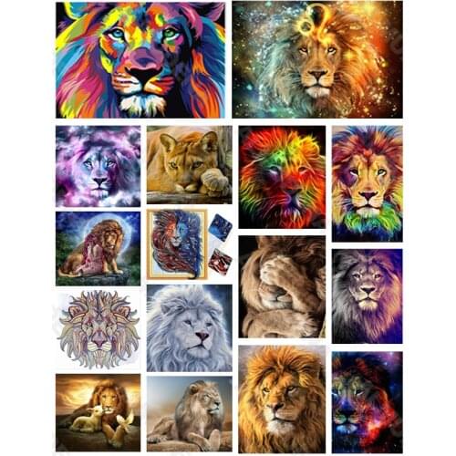 Diy Diamond Painting Lion Nordic Style Full Diamond Handmade Dot Inlaid Diamond Bedroom Living Room Sticker Wall