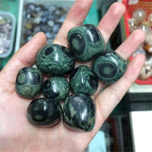 Wholesale bulk natural green kambaba jasper tumble stone for reiki healing gemstone for decoration