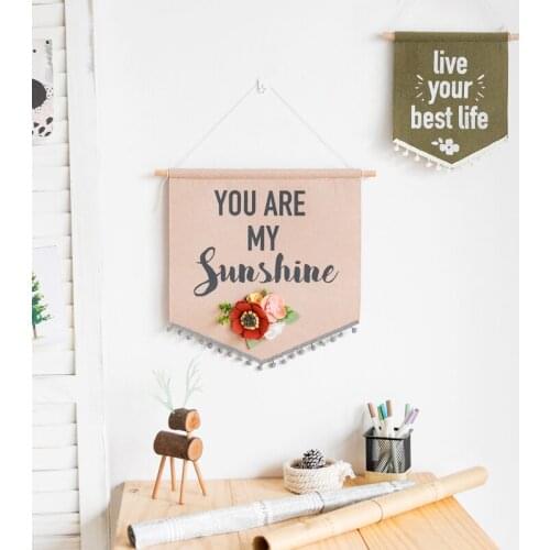 Nordic background wall electricity meter box shelter small flag decoration bedroom room ins creative door Pendant
