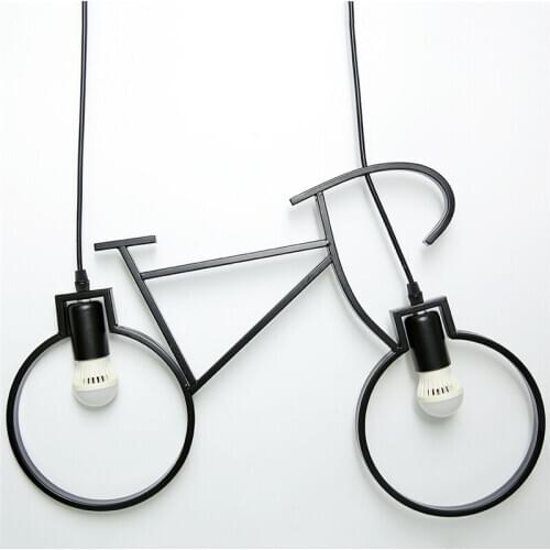 Modern Pendant Lights Creative E27 Iron Bicycle Pendant Lamp Living Room Pendant Kitchen Hanging Lamps Home Decor Light Fixtures