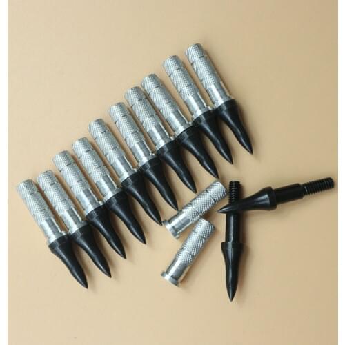 12/24/36/50/100pcs Target Point 75 Grain Arrow Tip Archery Broadhead Arrow Head With Aluminum Insert Fit ID6.2 Arrow Shaft