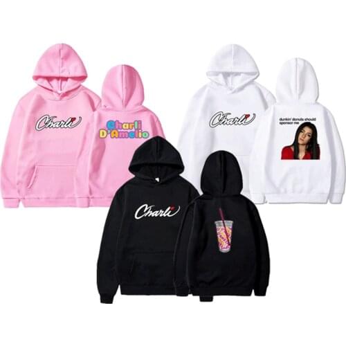 Fit Hoodies Men Women Charli D'Amelio Hoodie Coat Printing Hoodies for Teens Clothes Boys Girls Cotton Pullover Slim