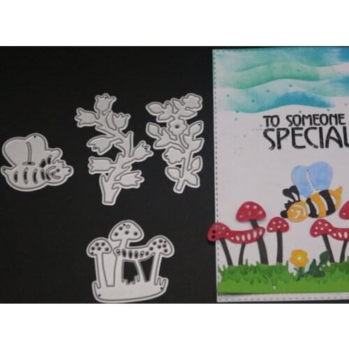 Mushroom Flowers Grass Frame Metal Cutting Dies Stencil Bee Troqueladora DIY Scrapbooking 2019 New Craft Stamps And Dies