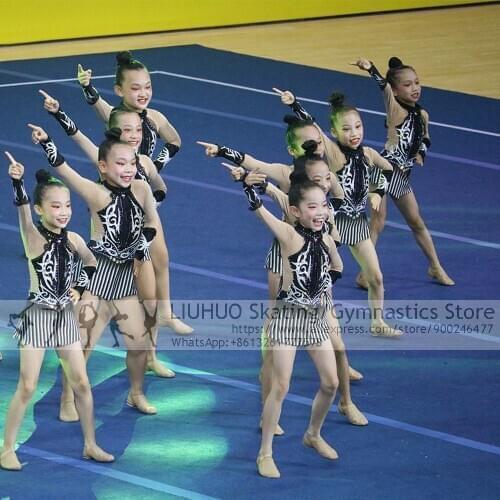 Coach Choice Rhythmic Gymnastics Competition Figure Skating Dress Child Clubs Aerobics Cheerleading Varsity Fancy Dress Uniform