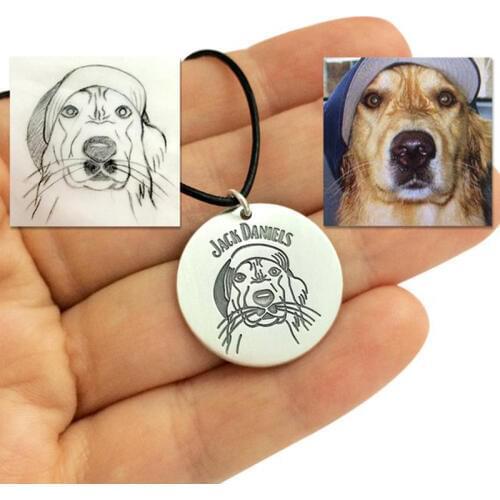 Ufine Pet Memorial Personalized name and picture Animal Portrait Necklace cooper high quality pendant necklace N2129