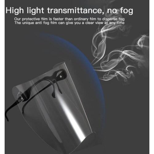 Ultra-clear HD Double-sided Film Reversible Anti-fog Full Face Protective Mask Anti-dust Anti-saliva Sunglasses Sanitary Cover