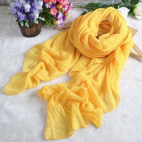 Women\s Fashion Long Cotton Linen Wrap Scarf Shawl Solid Color Stole Pashmina