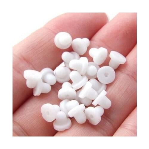 100pcs Painless ear clip cushion White plastic anti-pain ear cushion fashion DIY Jewelry Earring Jewelry Accessories