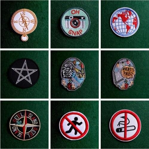 2pcs Punk Badge Patch Outdoor Skull Sewing Embroidered Patches For Clothing Diy Applique Jeans Patch Iron On Patches On Clothes