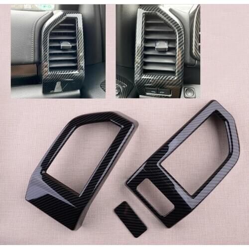3Pcs/Set Black ABS Car Front Side Air Outlet Vent Cover Trim Fit For Ford F150 F-150 2017 2018 2019 2020 Left Hand Drive Only