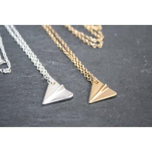 30PCS Tiny Origami Paper Plane Necklace Harry European Minimalist Flying Airplane Aircraft Pendant Chain Necklaces for Women