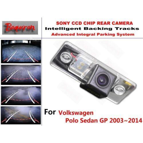 For Volkswagen Polo Sedan GP 2003~2014 CCD Car Backup Parking Camera Intelligent Tracks Dynamic Guidance Rear View Camera