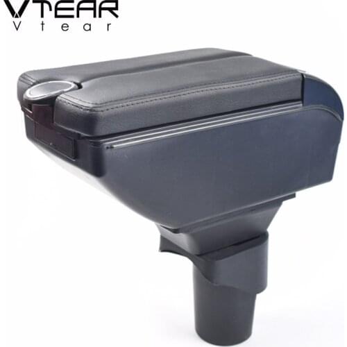Vtear For Nissan micra March car armrest box leather arm rest styling center console storage decoration accessories auto 2014