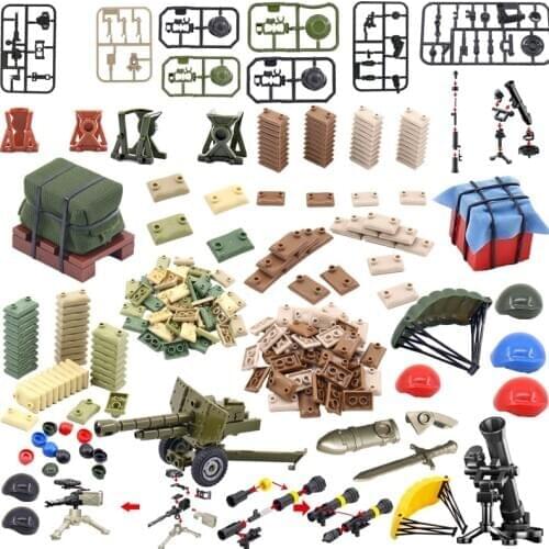 Locking Military Weaponry Airdrop Sandbag Building Blocks Educational Toys For Kids Childs Gift Accessories For Militarys Model