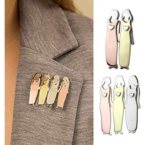 2/3/4/5/6 Sisters Pin Best Friends Pin Sisterhood Brooch Tricolor Brooch Handmand Christmas New Year Gift Durable Metal Brooches