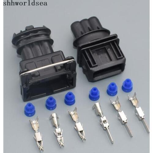 Shhworldsea 3pin 3.5mm sensor connector kit case for car engine loom crank cam loom for ford Throttle socket 282191-1 282729-1