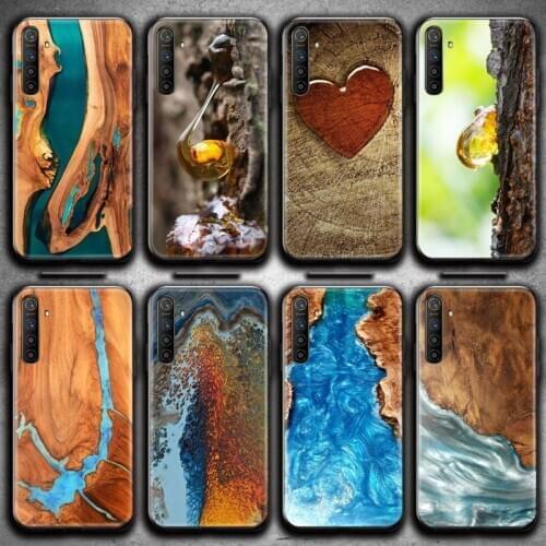 Resin WOOD Marble Colorful Phone Case For OPPO Realme 6 Pro C3 5 Pro C2 RENO2-Z A11X XT